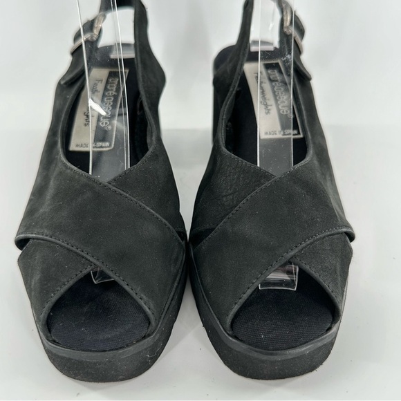 Andre assous featherweights sandals 7.5 black nubuck leather vintage 80s 90s - Picture 3 of 13